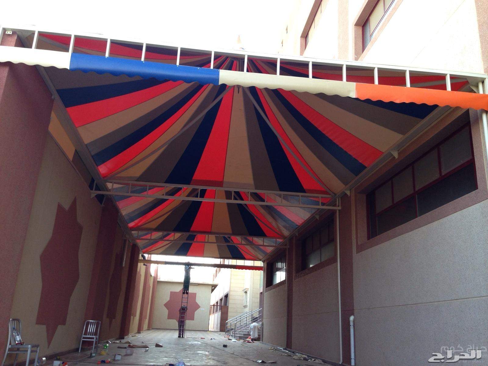 مظلات وسواتر السيالي 0500660135 بيوت شعر قرميد مستودعات شبوك