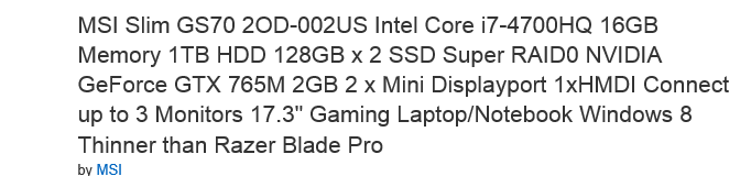 MSI Slim GS70 2OD notebook